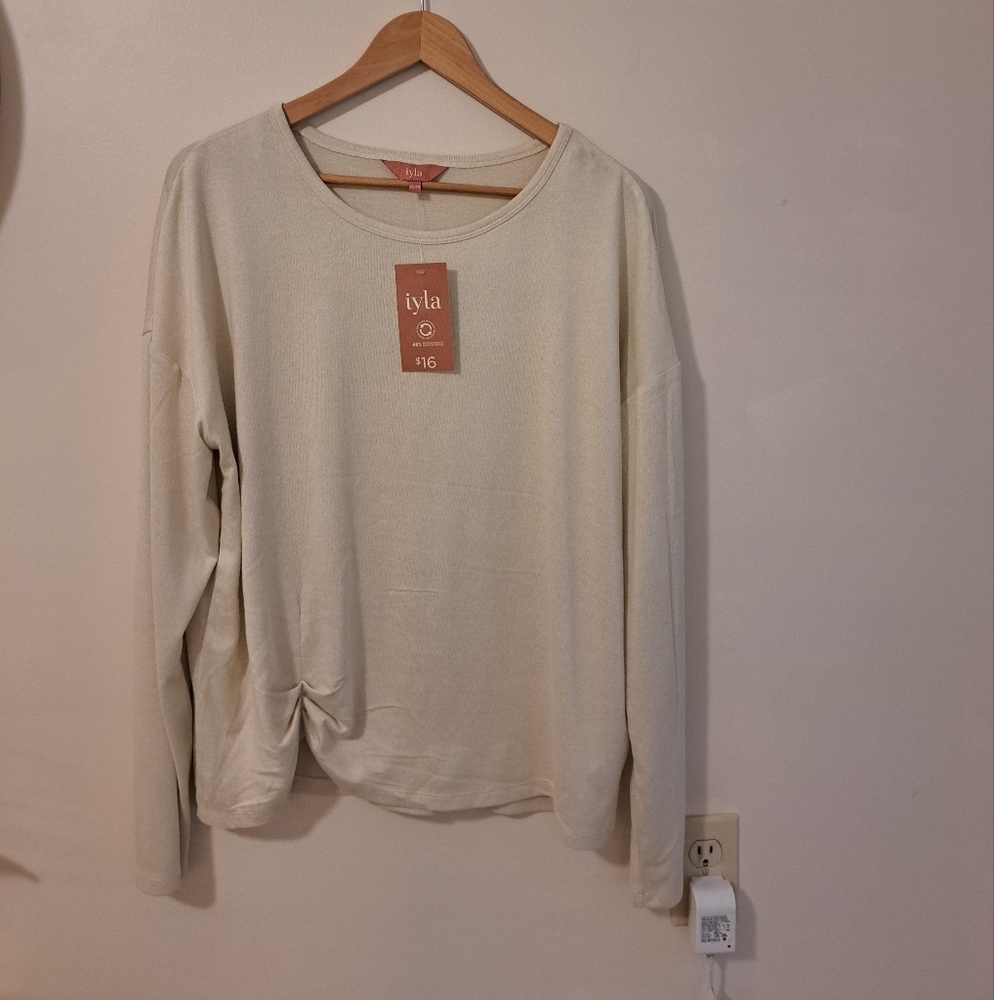 Cream Color Long Sleeve Top